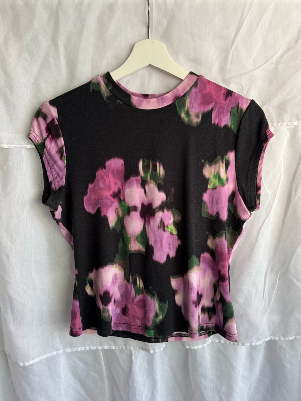 Nicole Miller Floral Cap Sleeve Top